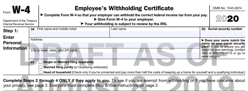 Form W-4 Step One