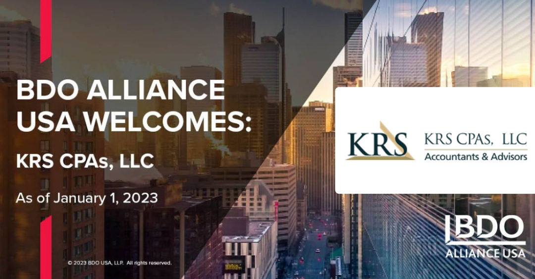 KRS CPAs Has Joined the BDO Alliance! KRS CPAs, LLC